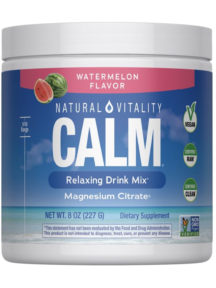 Natural Vitality Calm, Magnesium Supplement, Drink Mix 8 Ounce (Pack of 1)