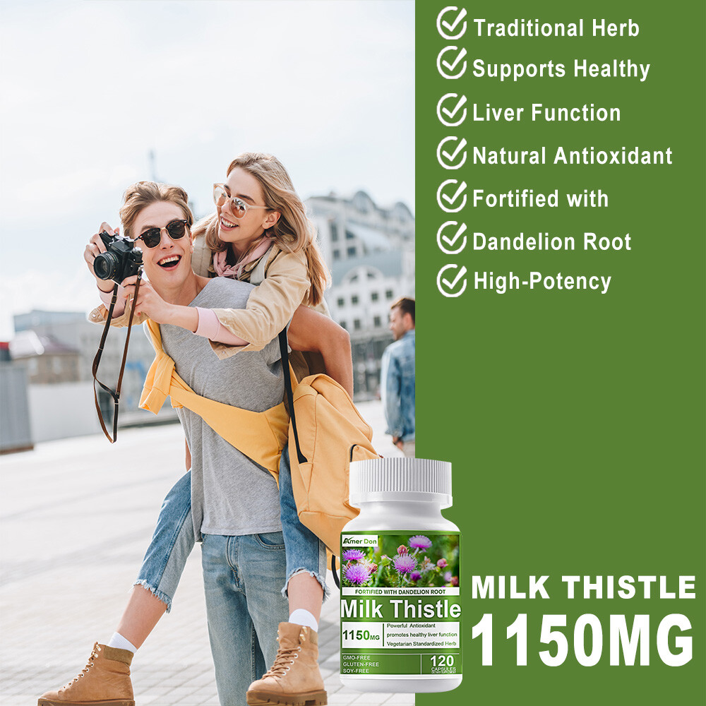 Organic Milk Thistle 1150 mg Strength 120 Veggie Caps 80% Silymarin 30:1