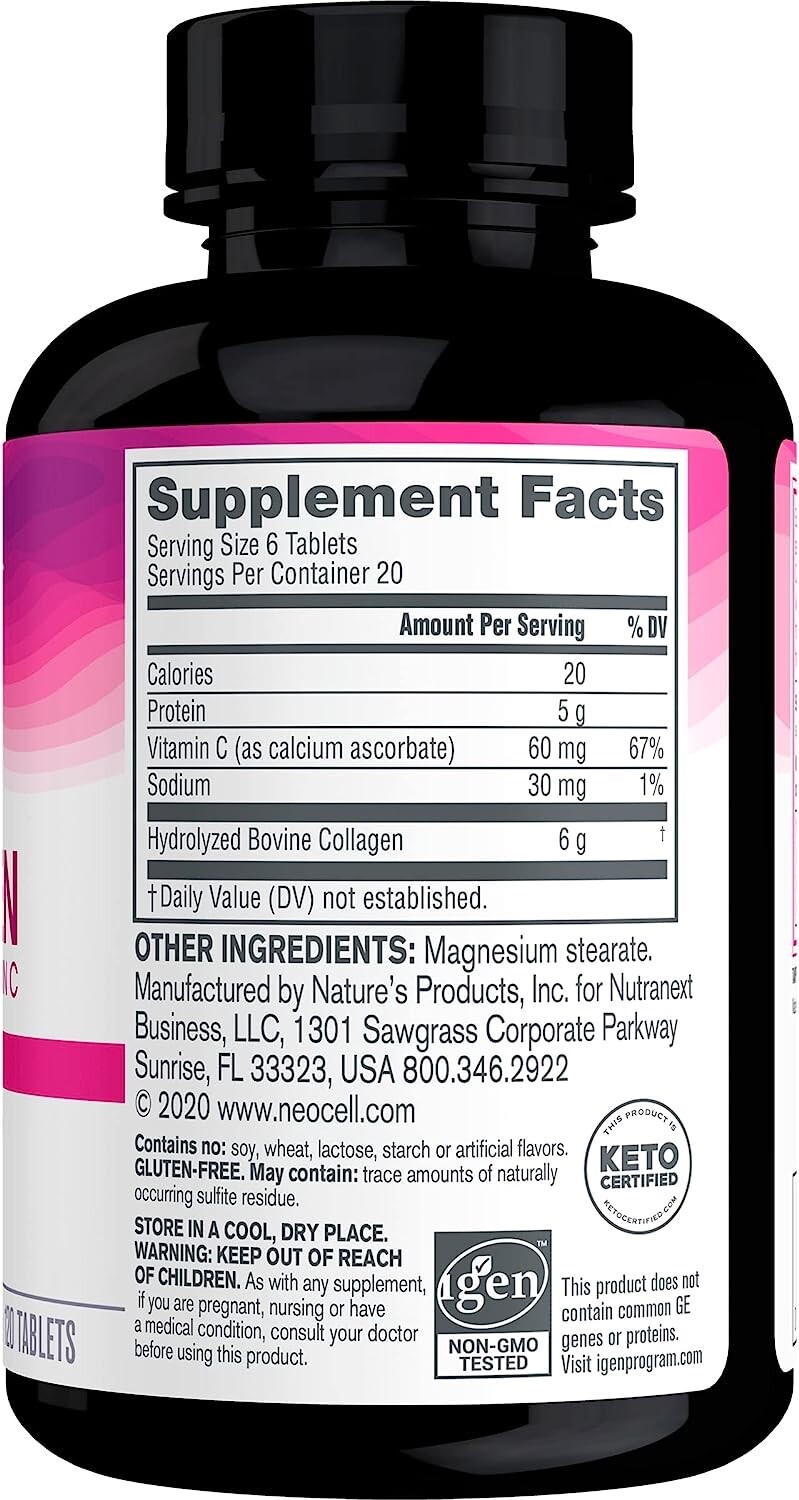 NeoCell Super Collagen + C 6,000mg Collagen -120 X 3 Bottles as shown