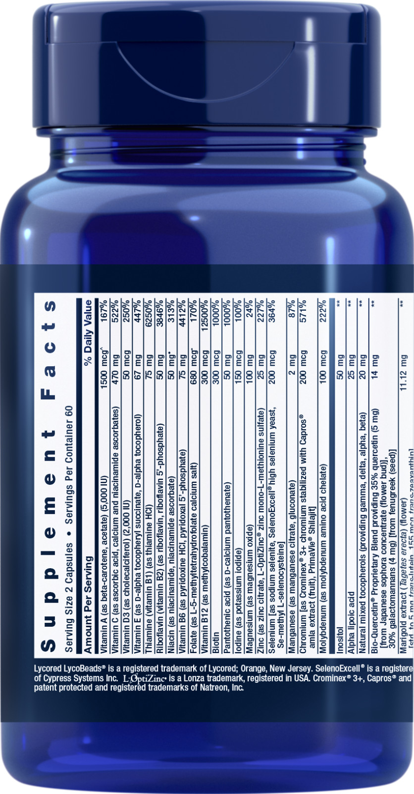 LIFE EXTENSION TWO PER DAY 120 CAPSULES (EXP. 09/2025)