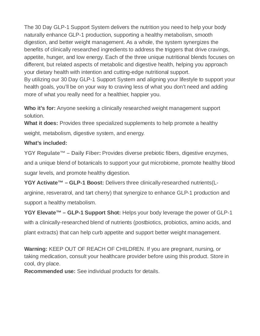 Youngevity Dr. Wallach 30 Day Weight Management Support System