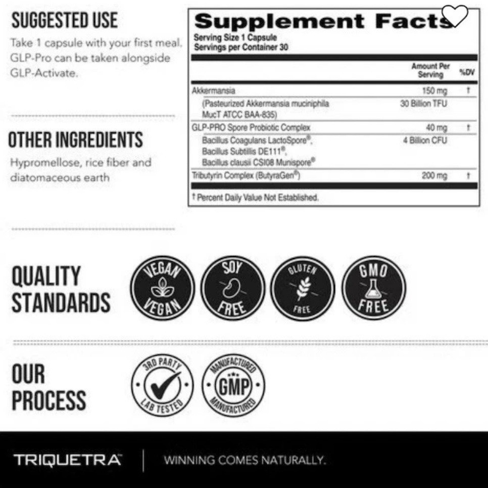 Triquetra Therapeutics Probiotics+Postbiotic GLP-Pro Gut Optimization