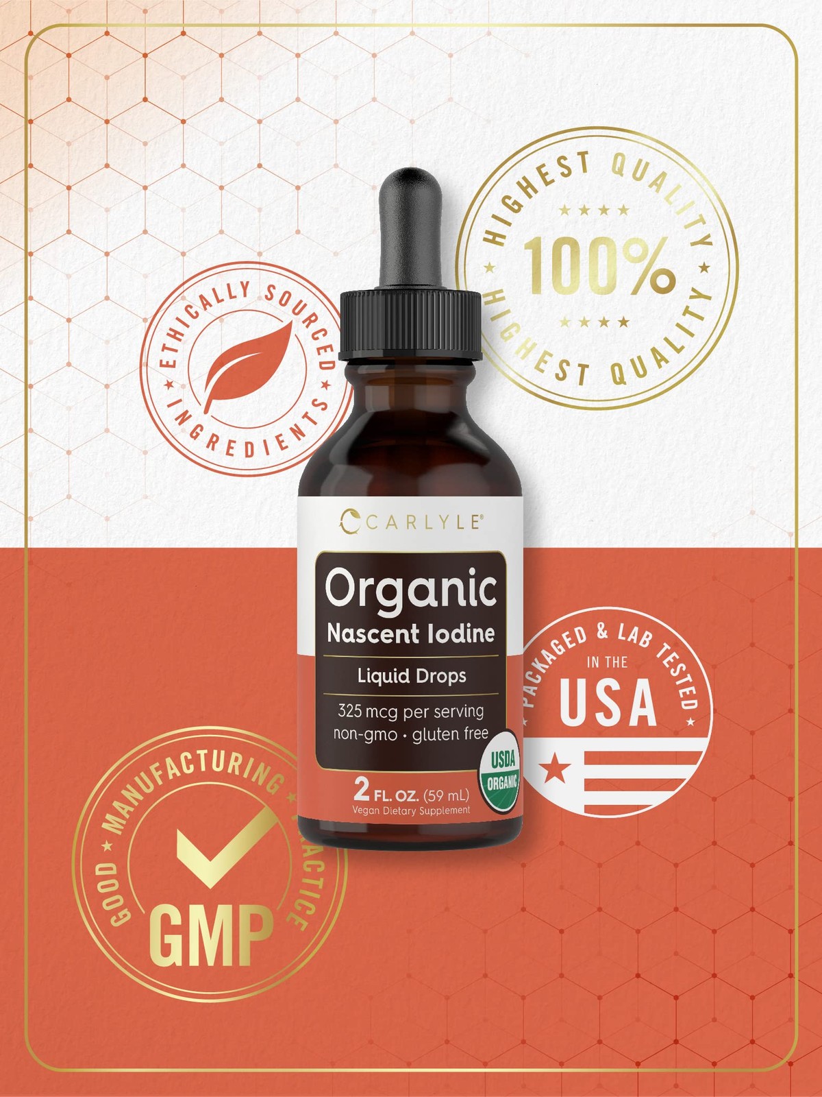 Carlyle Organic Nascent Iodine Liquid Drops | 2 fl oz | 2 Fl Oz (Pack of 1)