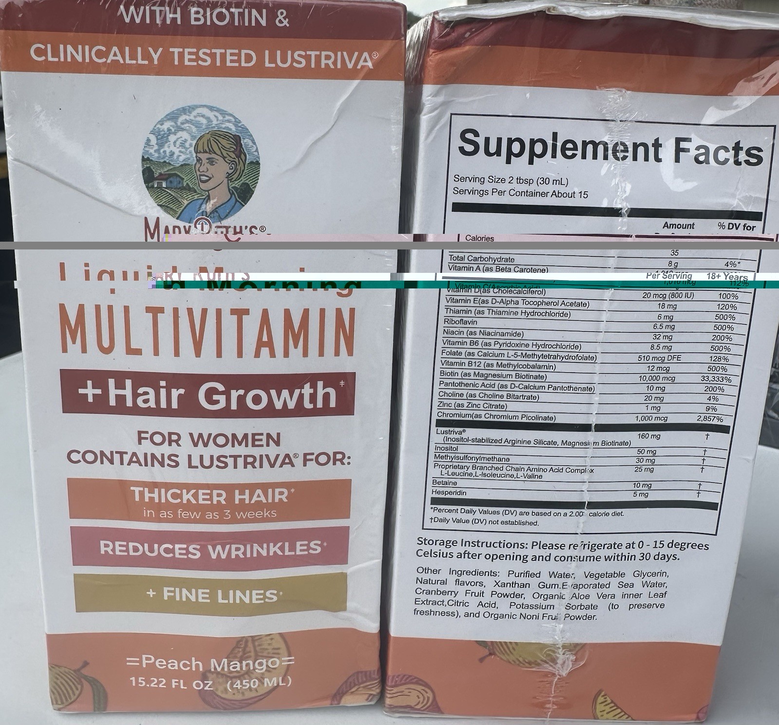 MaryRuth’s Liquid Multivitamin Hair Growth Women Peach Mango 15.22 fl oz