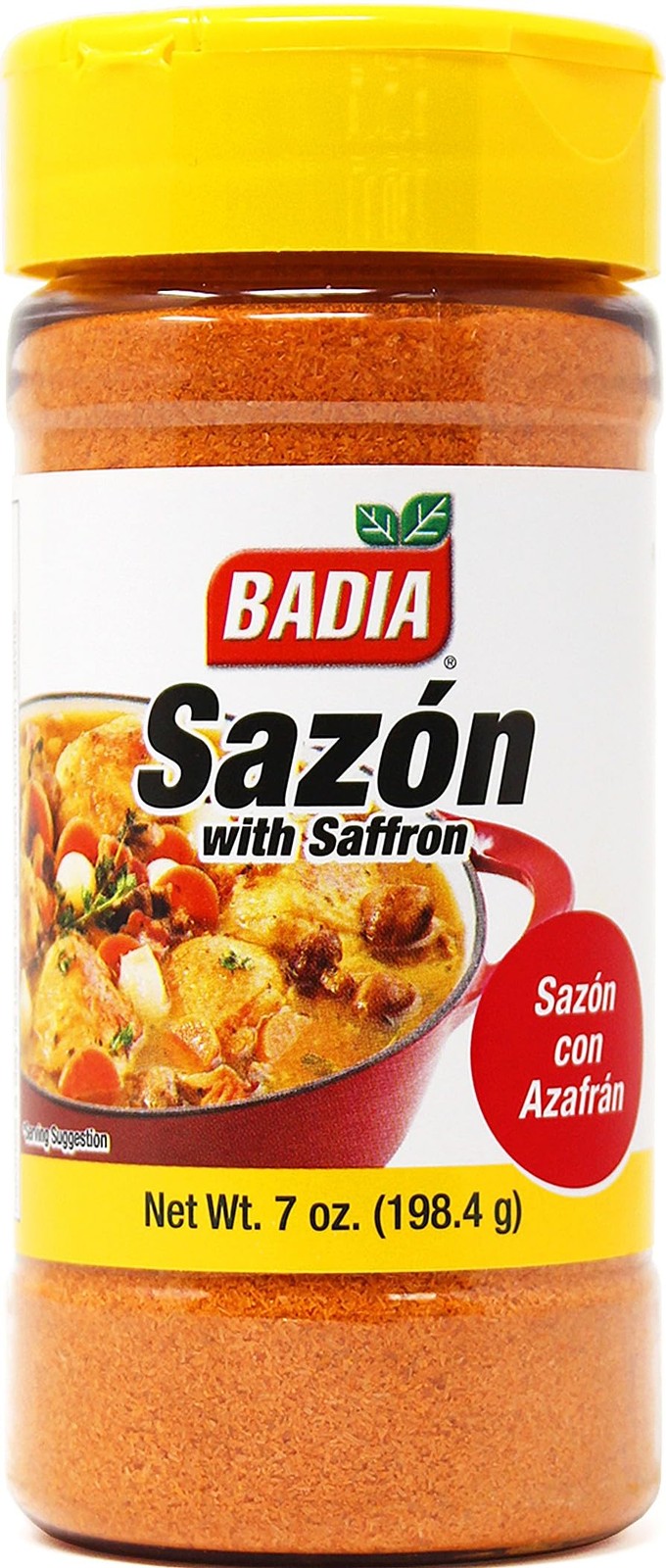 Badia Sazon with Azafran (Saffron) 7 oz – Savory, 7 Ounce (Pack of 1), orange
