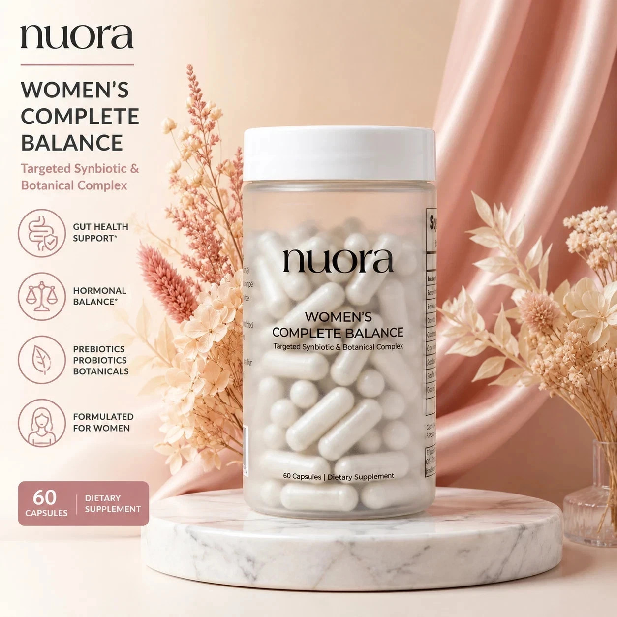 Nuora™ Gut Biofilm Ritual, Women’s Complete Balance 60 capsules Pack of 2