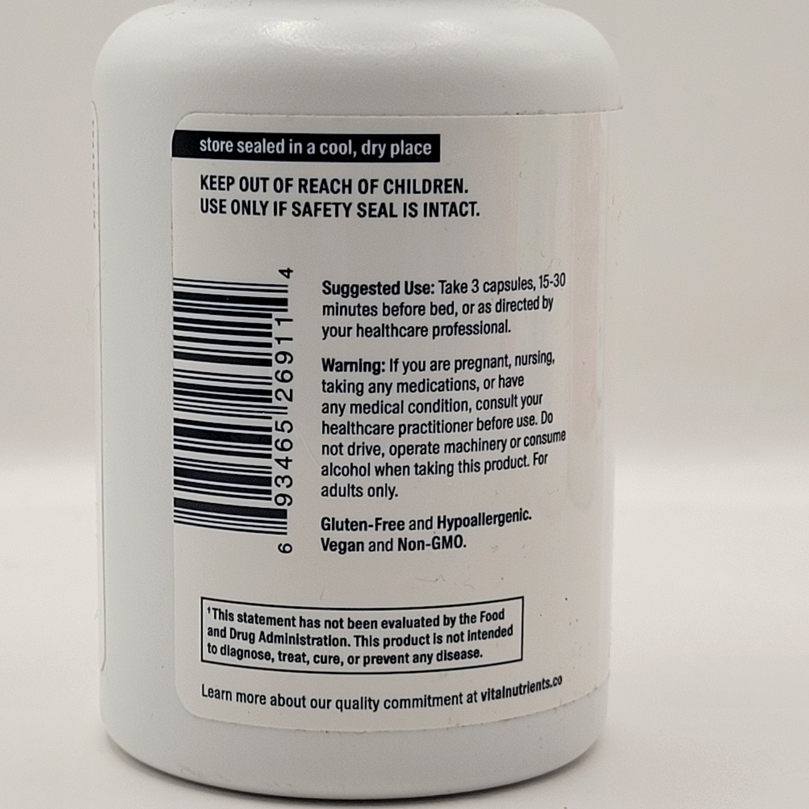 Vital Nutrients SLEEP AIDE – 60 Vegan Capsules – 10.2027