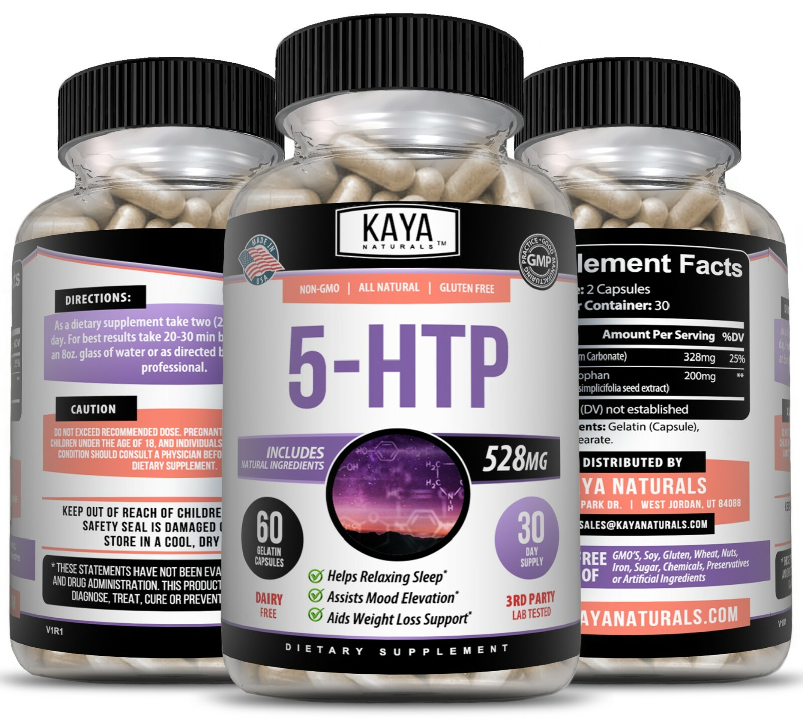 5-HTP 60Ct, Serotonin Support for Sleep and Stress, Supports Weight Loss, 5HTP