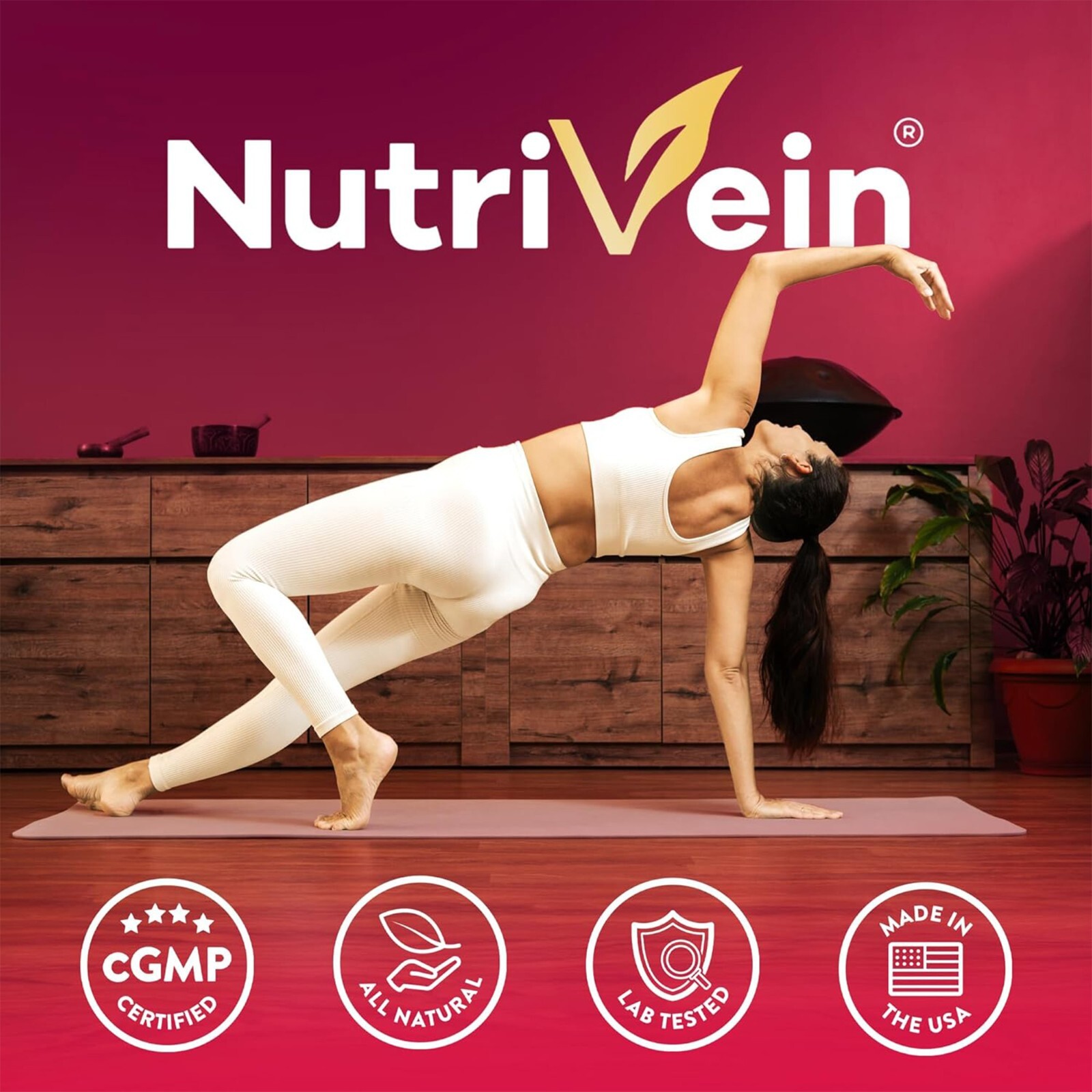 Nutrivein Tart Cherry Capsules 3000mg – 90 Vegan Pills – Supports Uric Acid