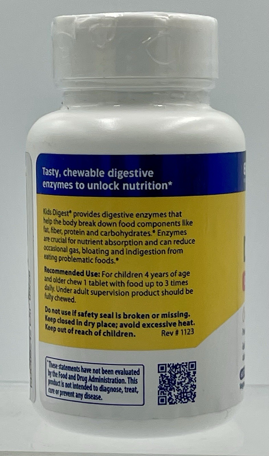 Kids Digest Fruit Punch Sugar Free 60Chewable Tablets Digestive Support EXP09/26