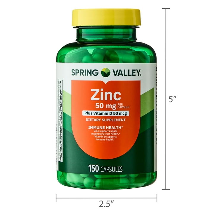 Spring Valley Zinc with Vitamin D 50 mg Immune Health 150 Count