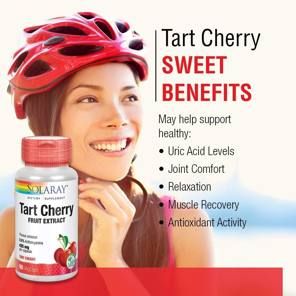 Tart Cherry Fruit Extract 850mg – 90 Vegan Capsules for Joint Health & Sleep Aid