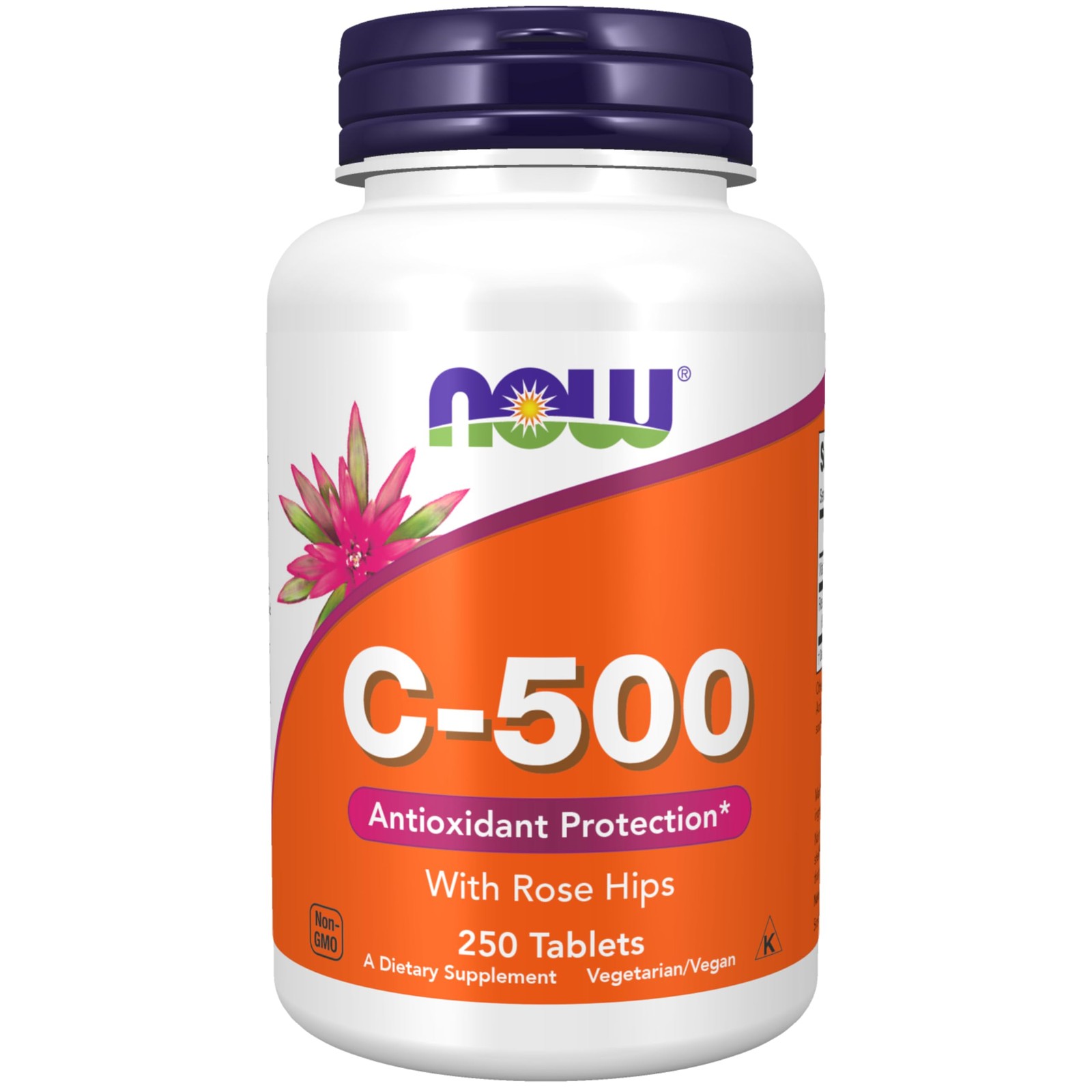 NOW Supplements, Vitamin C-500 with 250 Count (Pack of 1), Beige W/Speckles