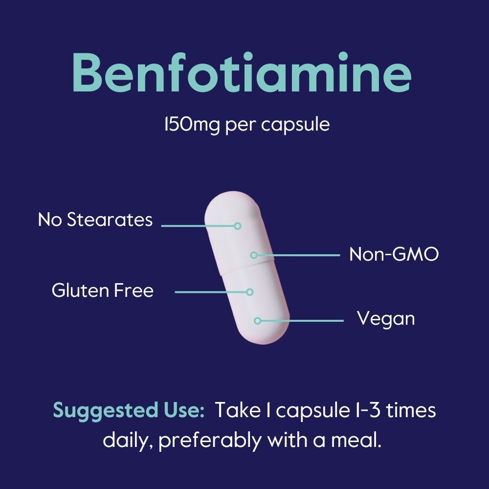 Benfotiamine 150mg (120 Vegetarian Capsules)-No Stearates-No Silicon Dioxide