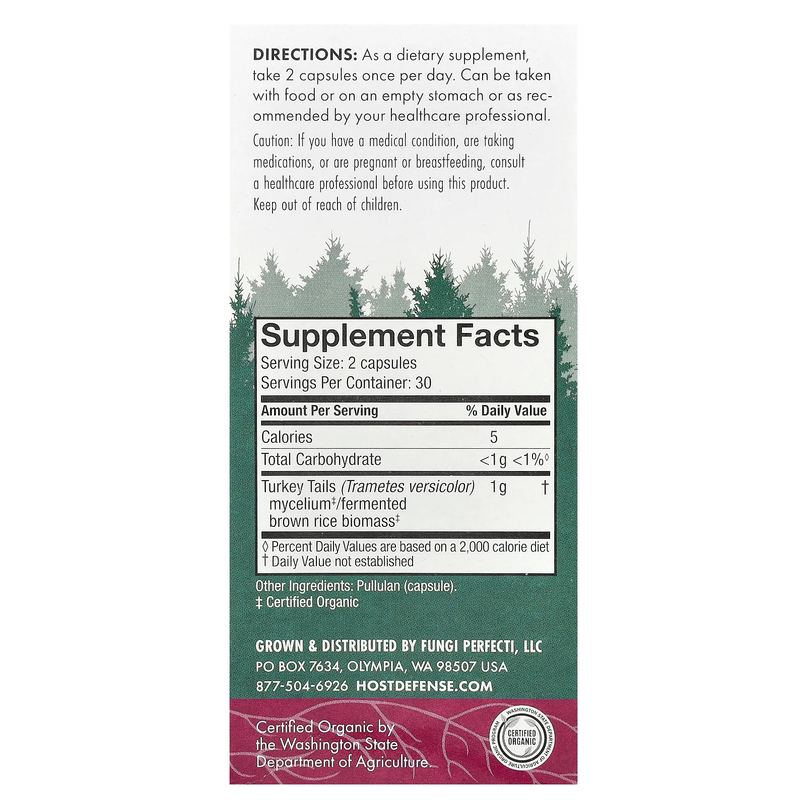 2 X Host Defense, Mushrooms�, Turkey Tail, 60 Capsules (0.5 g per Capsule)