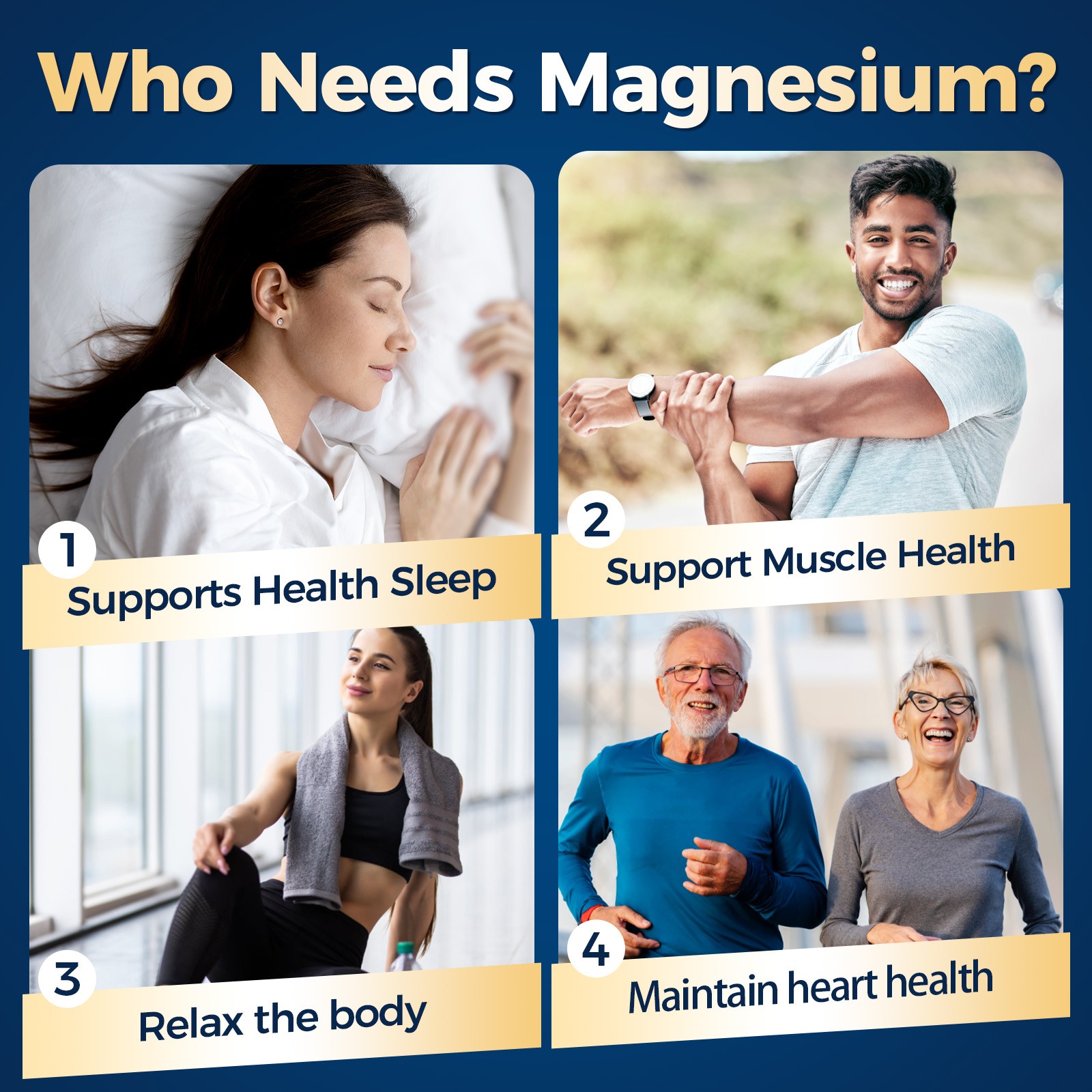 Magnesium Glycinate 850mg 120 -480 Capsules For Sleep,Stress Relief Support Bone