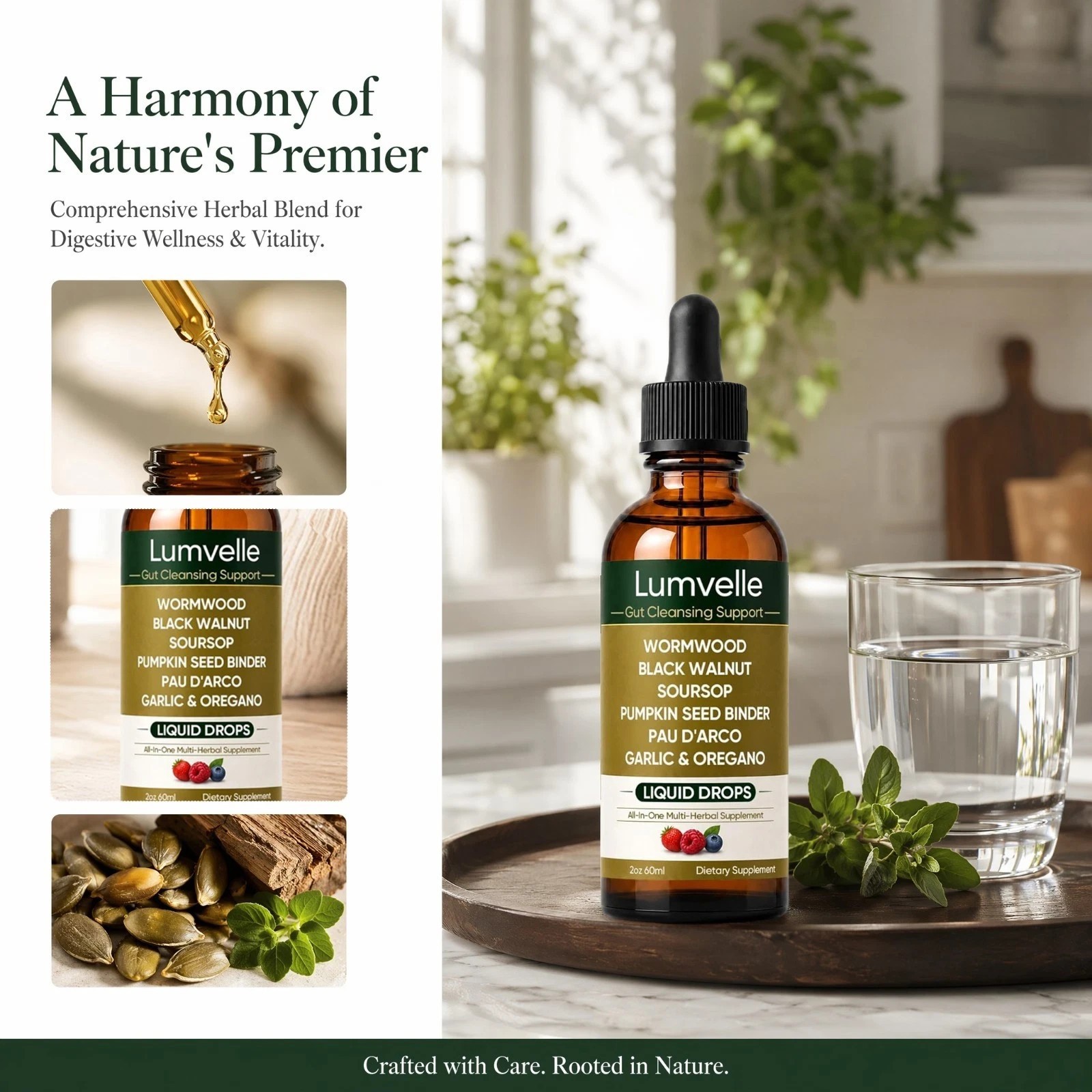 LUMVELLE Wild Harvested Wormwood Herbal Liquid Botanical Supplement Drops 1-5pcs