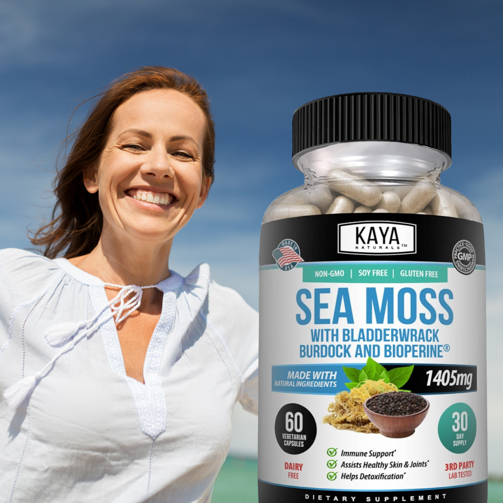 Organic Irish Sea Moss, Burdock Root, Bladderwrack Powder, Immune & Thyroid Care