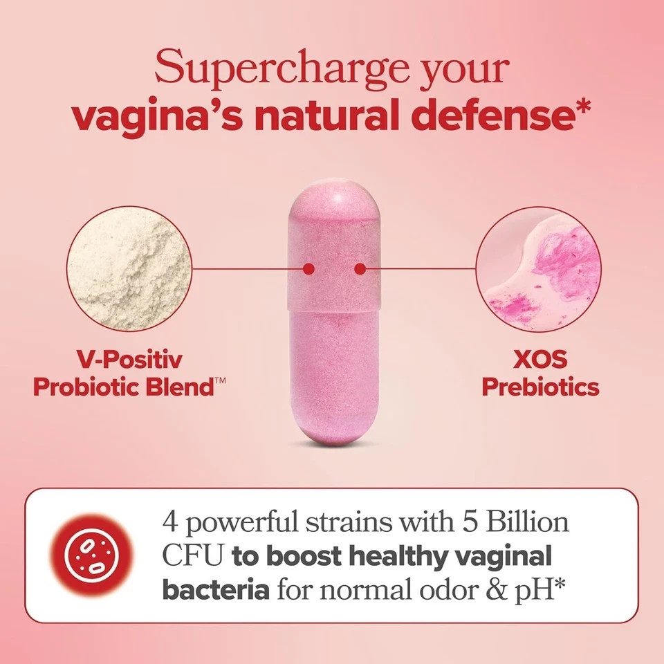URO O Positiv Vaginal Probiotics for Women pH Balance with Prebiotics 60 Count