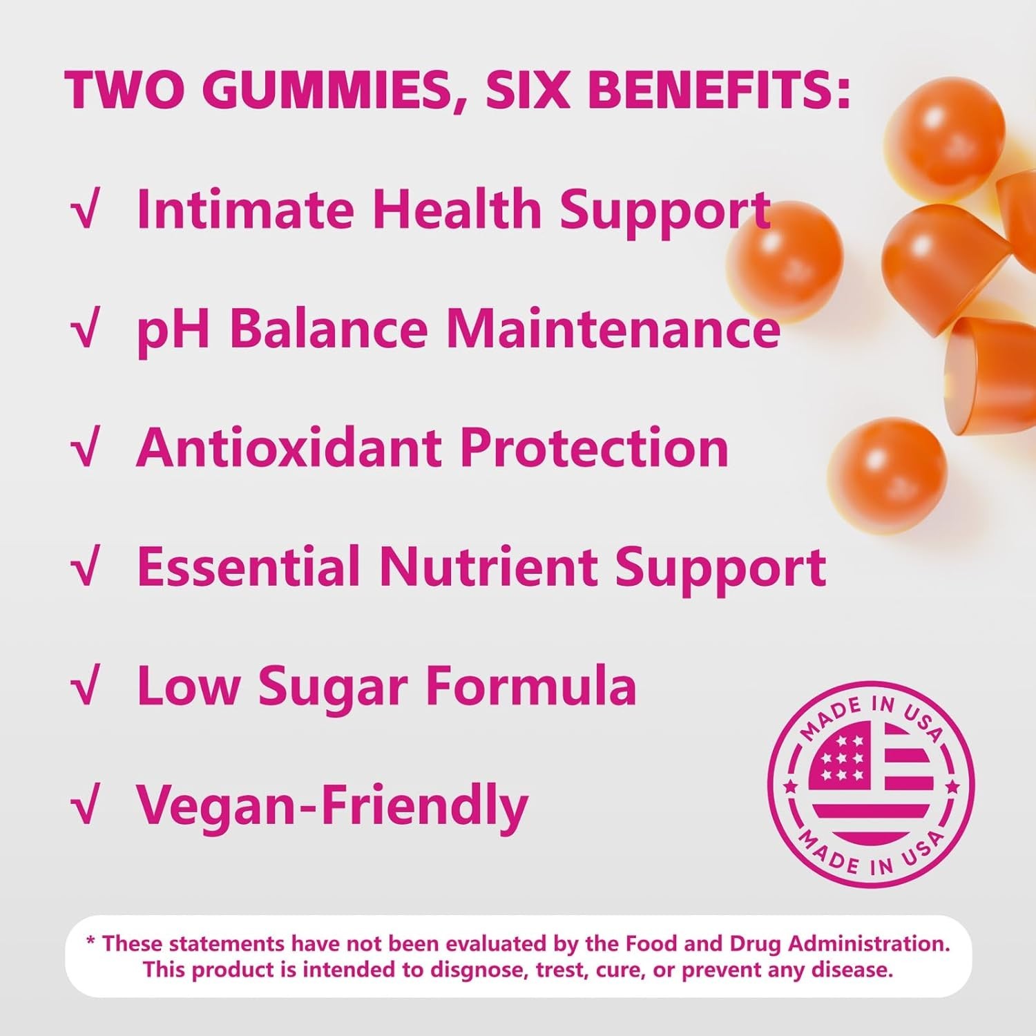 Feminine Wellness Gummies – Pineapple Flavor, 60 Count, Vegan & Gluten-Free