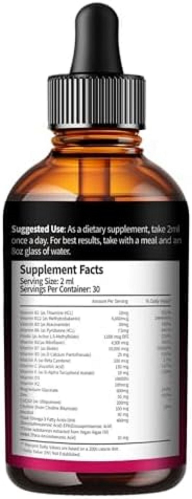 Vitamin B Complex Liquid Drops, Methylated Vitamin B12 , B1, B6, B3, B5,