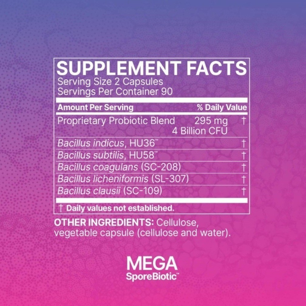 New 60 Capsules Mega SporeBiotic Probiotic Dietary Supplement