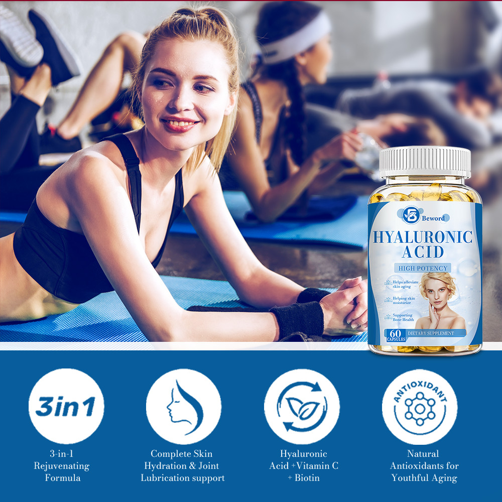 Hyaluronic Acid Anti Aging Hydrating Capsules Wrinkles Fine Lines Joint Health