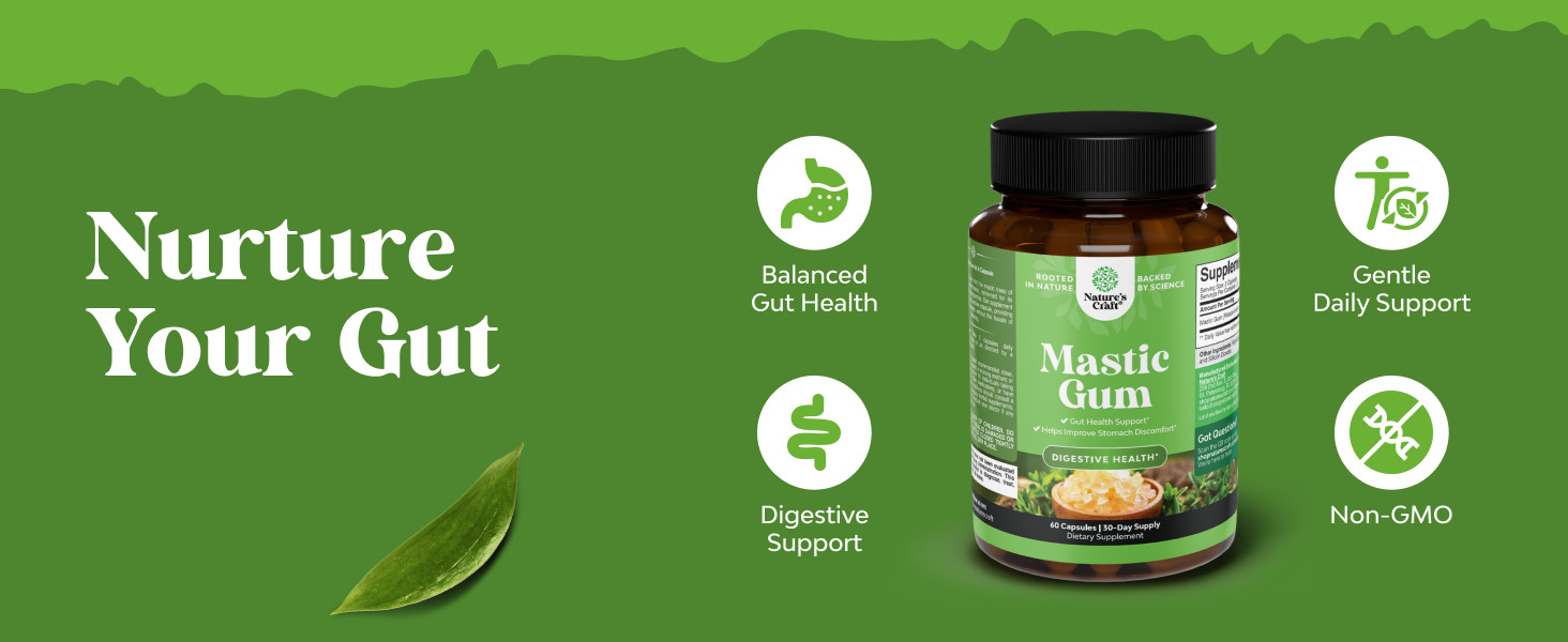 High Strength Mastic Gum Capsules – Herbal Digestion Supplement Providing Ups…