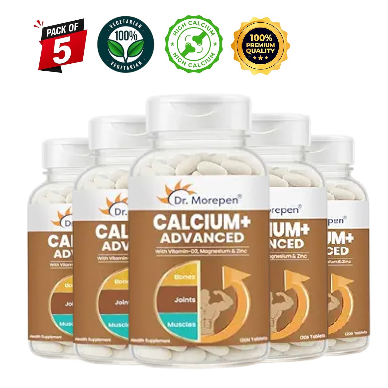 Dr. More.pen Calcium+ 120 Tabs Pack of 5 Bone Health