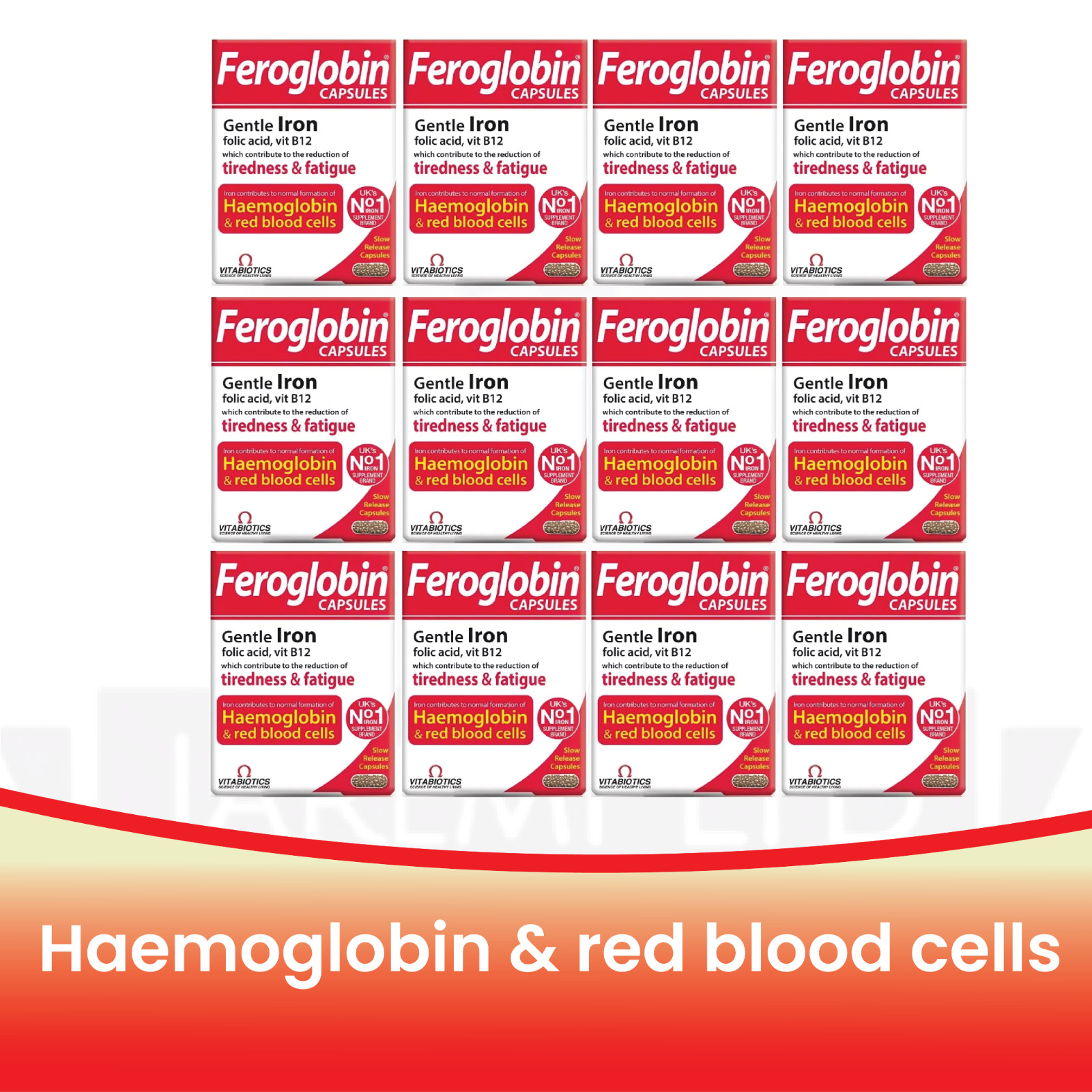 VITABIOTICS Feroglobin Vitamin and Mineral 30 Capsules – pack of 12