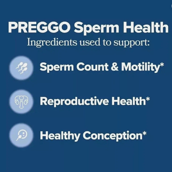 Preggo Sperm Health Capsules for Men for Sperm Count and Motility, 60 Vegan Caps