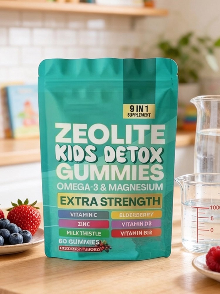 Detox Gummies Kids All-in-One Mixed Berry Flavored Zeolite 60 Gummies NEW