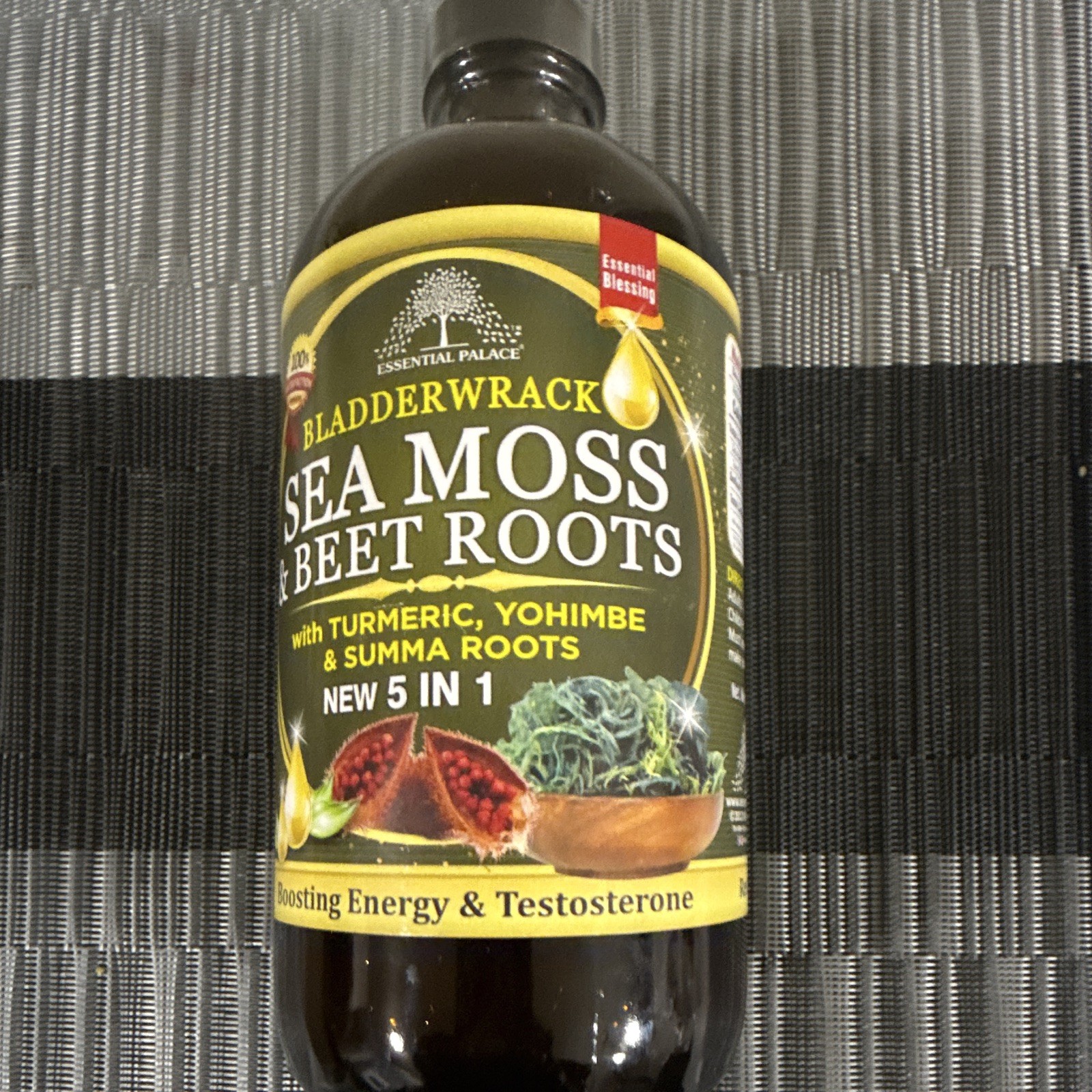 Essential Palace Bladderwrack Sea Moss Beet Root Liquid w/ Turmeric 16 fl oz
