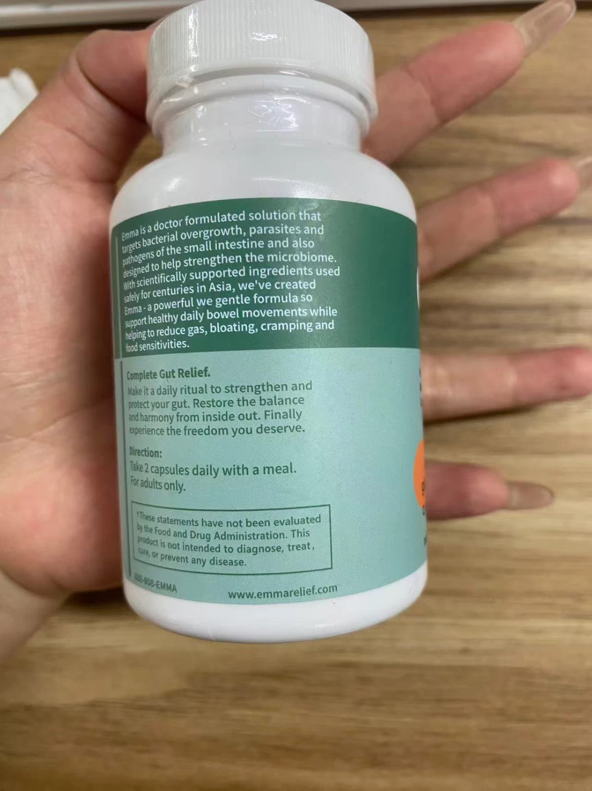 2 Pack Emma Gut Health Supplement 180 Capsules for Bloating Relief & Leaky Gut