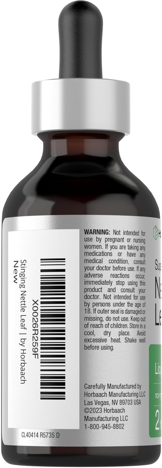 Horbäach Nettle Leaf Extract Drops | 2 fl oz | Alcohol 2 Fl Oz (Pack of 1)