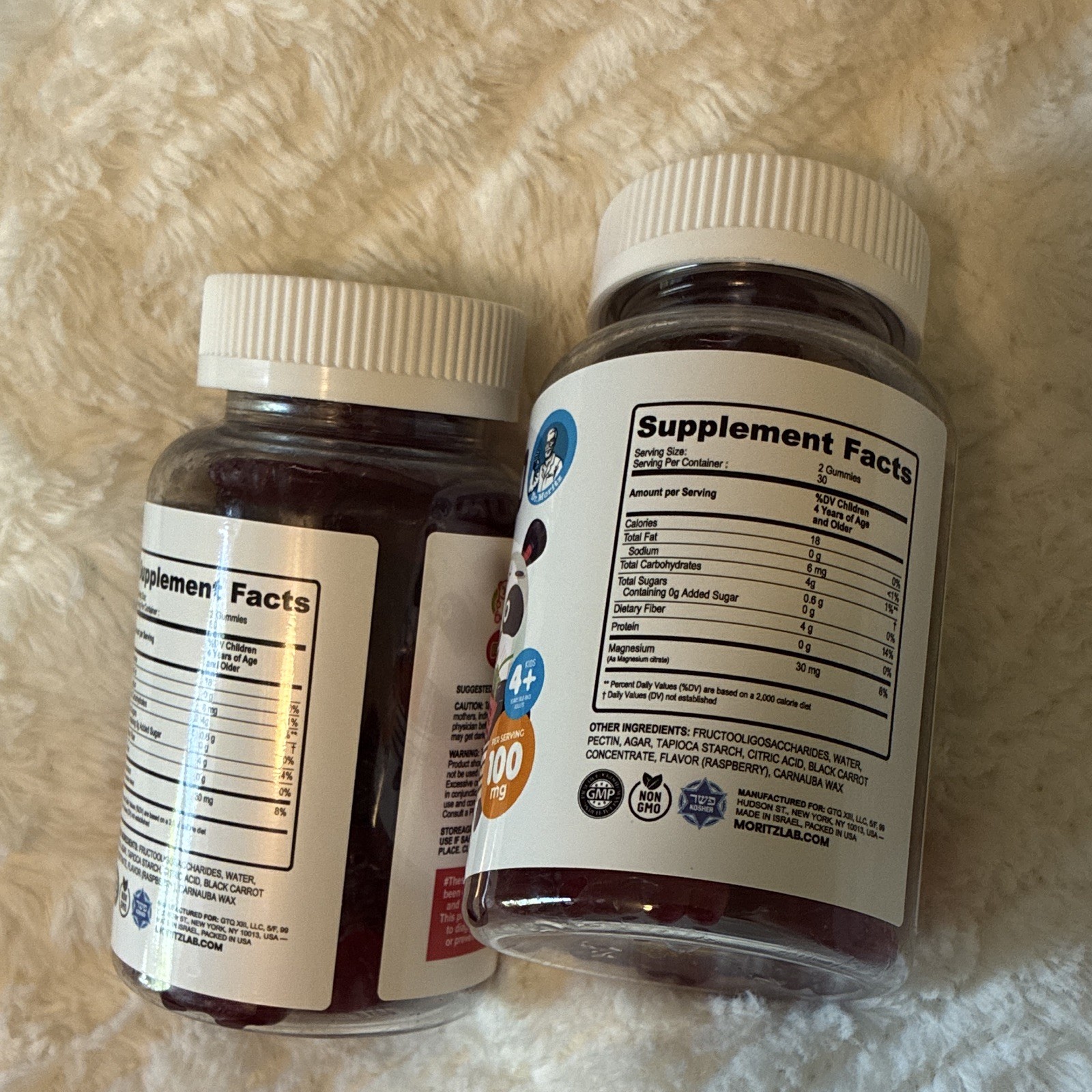Dr. Moritz Magnesium Citrate Kids Gummies 60 Ct 30mg Sugar-Free Non-GMO