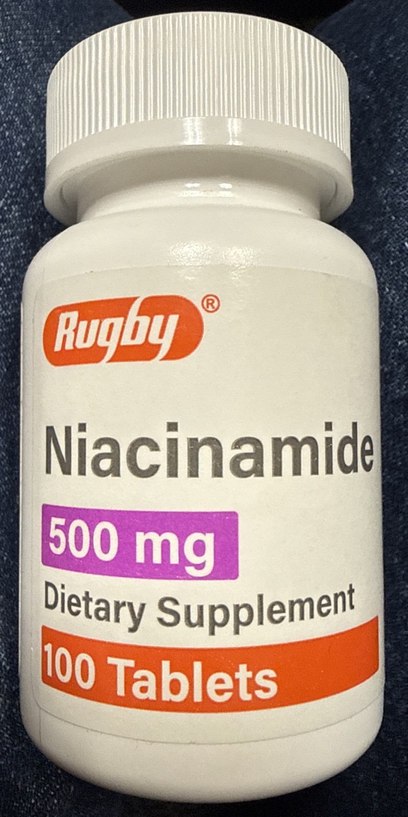 Rugby Niacinamide 500mg 100ct Tablets -Expiration Date 07-2028