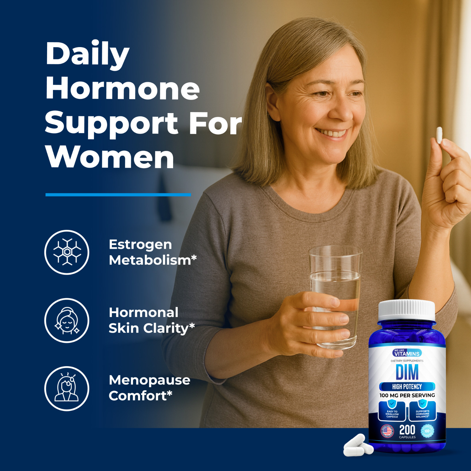 DIM 100mg 200 Capsules – 200 Day Supply Diindolylmethane We Like Vitamins