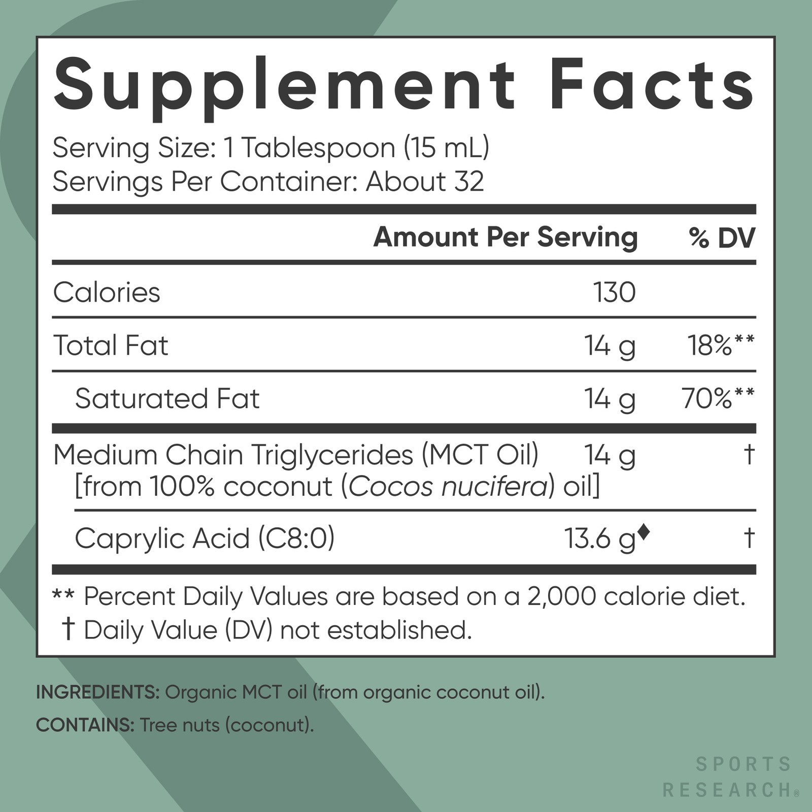 Organic MCT Oil – Vegan & Keto C8, MCTs from Coconuts – Non-GMO & Gluten Free
