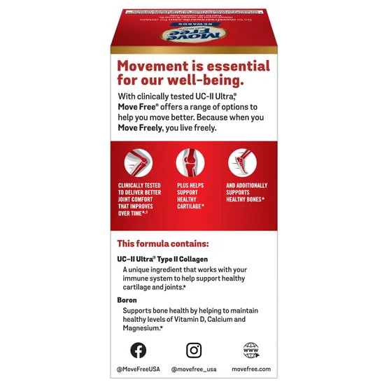 Schiff Move Free Ultra 3X Triple Action 75 Tablets NEW !