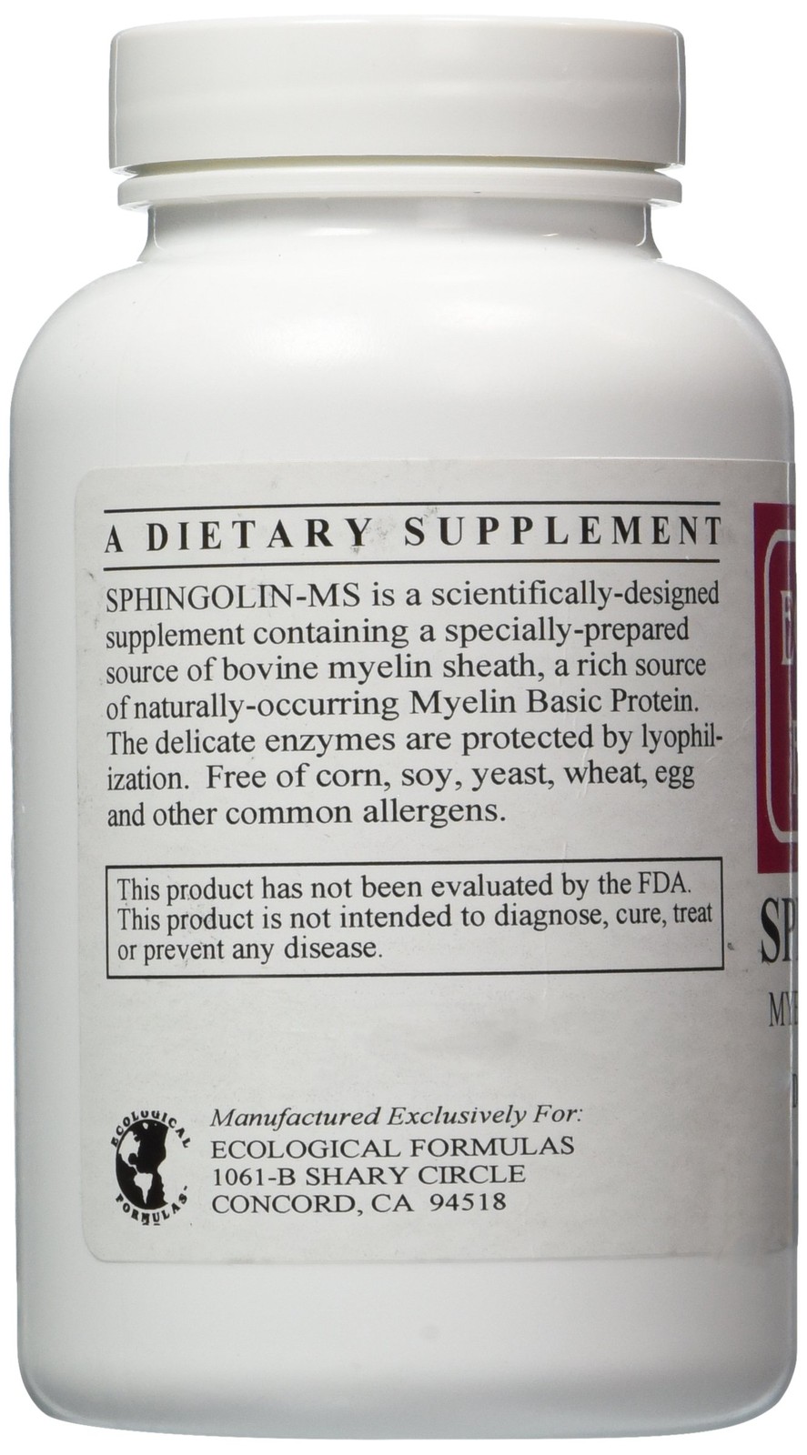 Sphingolin 200mg Myelin Sheath Extract 240 Caps Nutritional Supplement