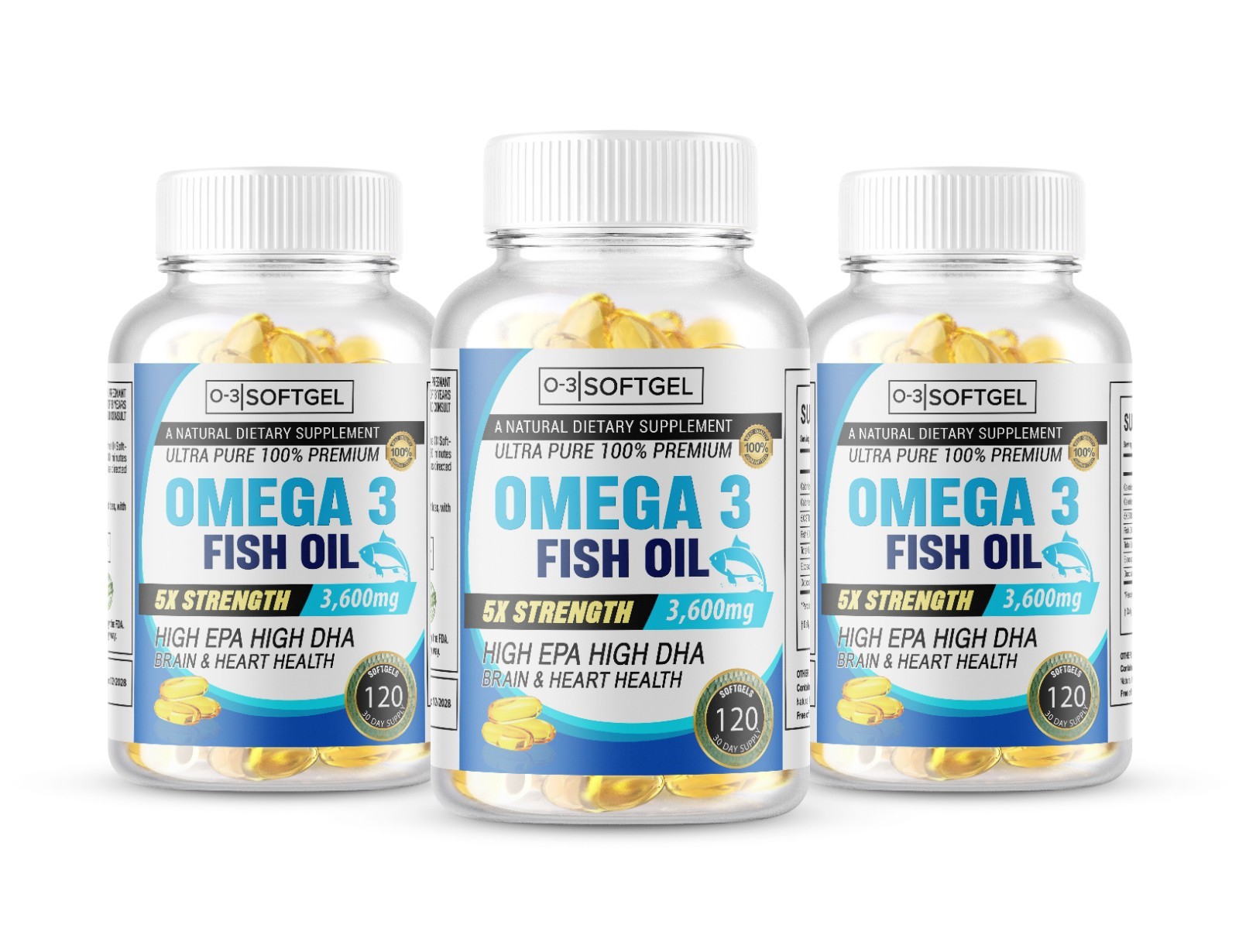 360 Omega 3 Fish Oil Capsules High Strength 8060mg EPA & DHA, Highest Potency US