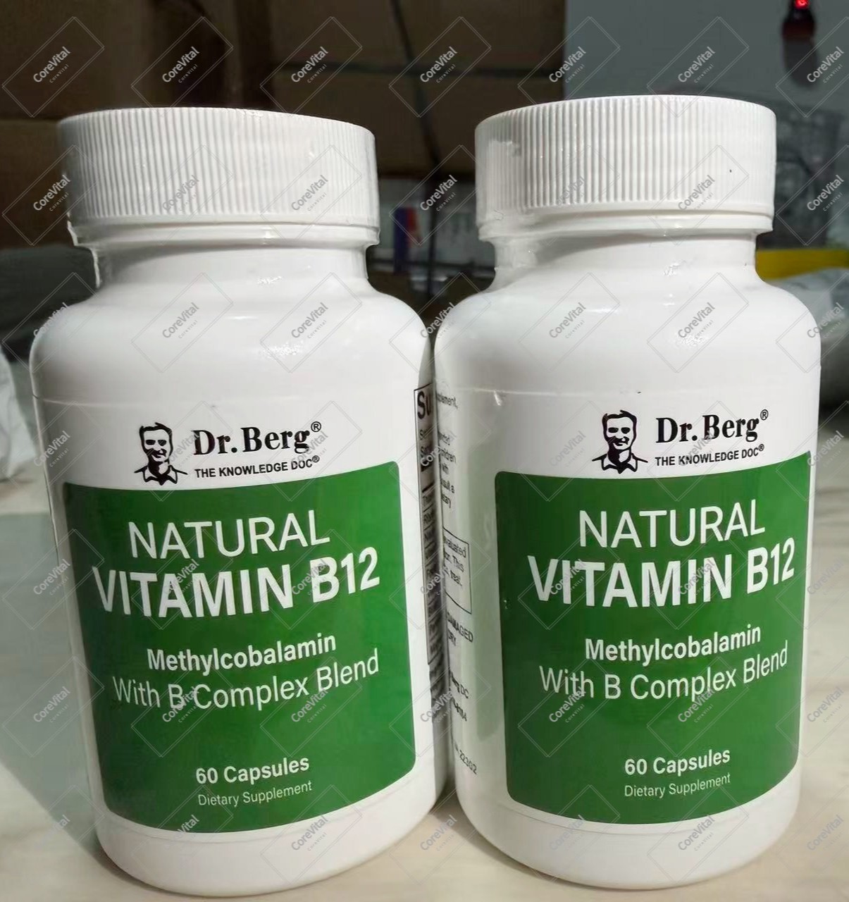 Natural Vitamin B12, 2 PACK, 1000 mcg of Hydroxocobalamin with B Complex