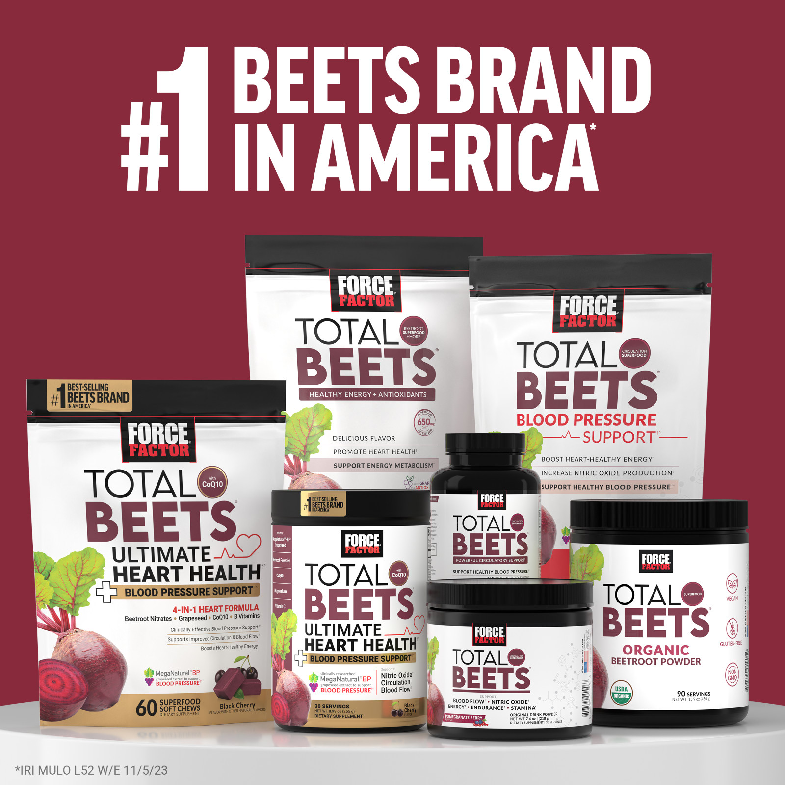 Force Factor Total Beets Organic Beetroot Powder Superfood Non-GMO & Vegan