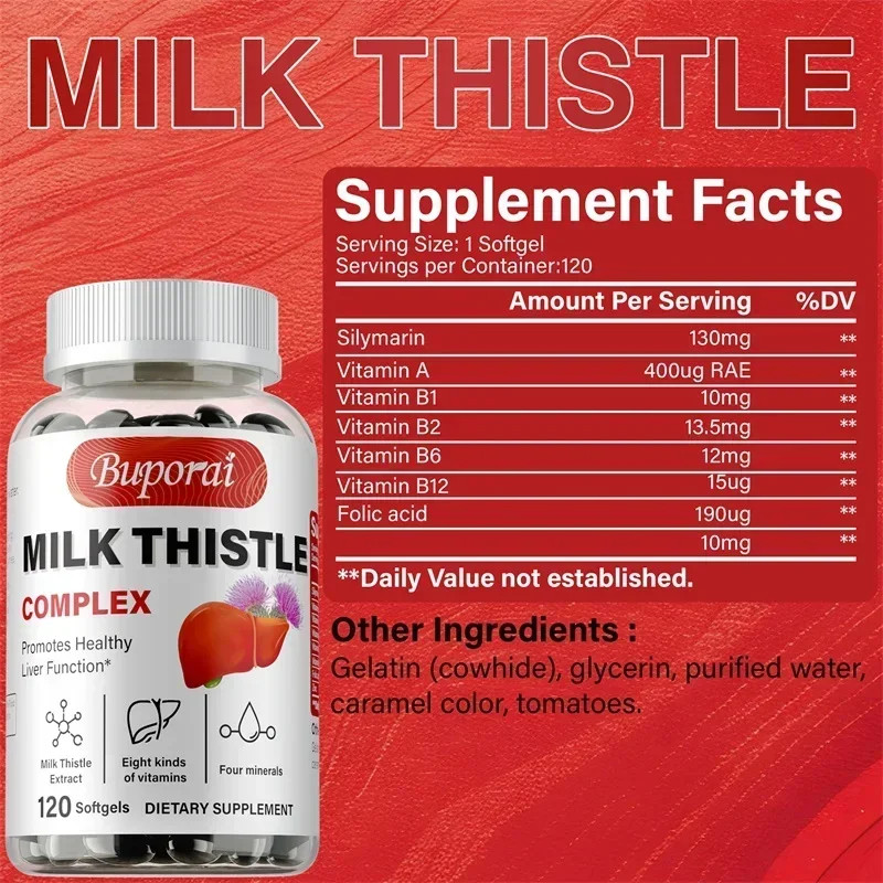 Milk Thistle 120pcs – Antioxidant, Kidney and Liver Health, Reduce Anxiety