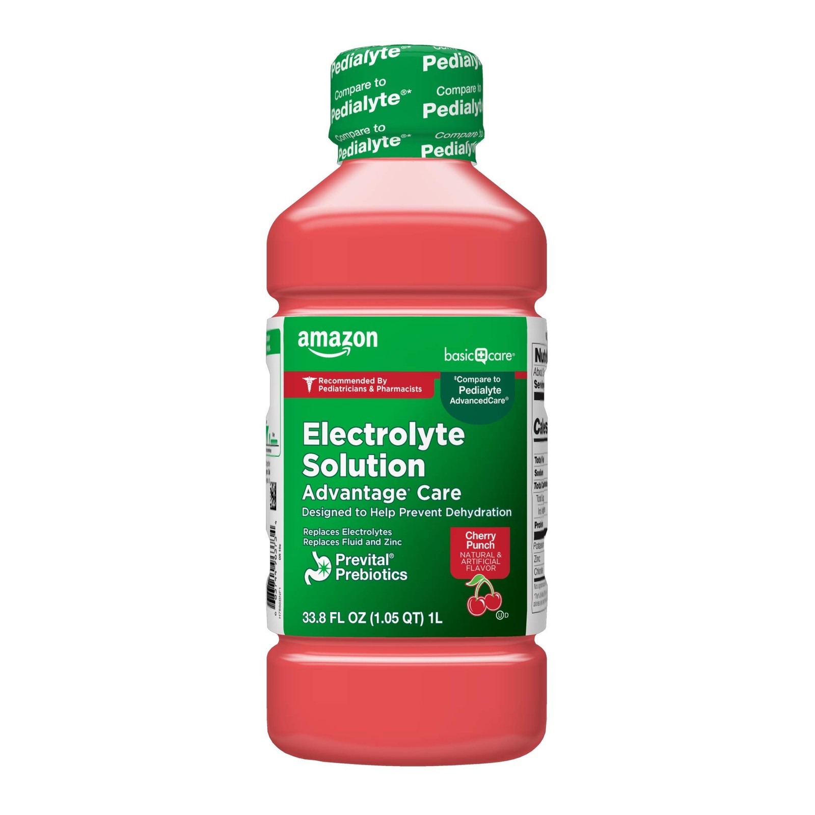 Amazon Basic Care Electrolyte Solution Advantage Care with PreVital Prebiotics,