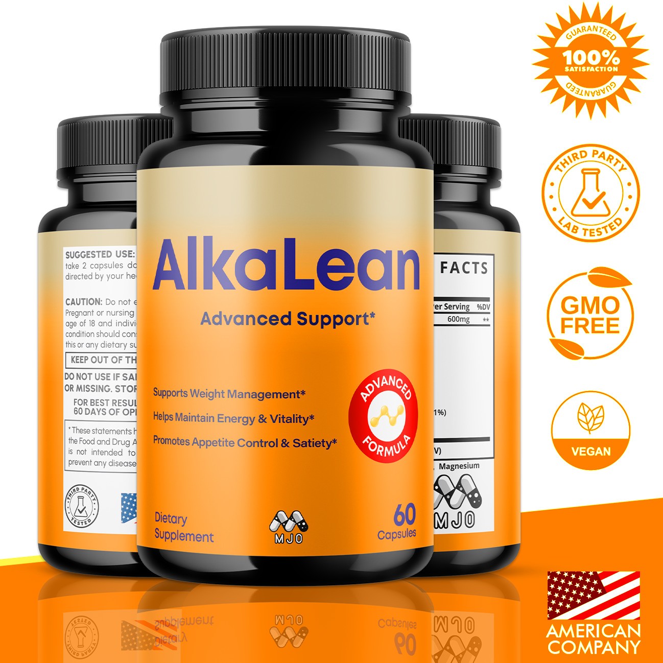 (1 Pack) Alkalean Advanced Weight Management Support Supplement 60 Capsules