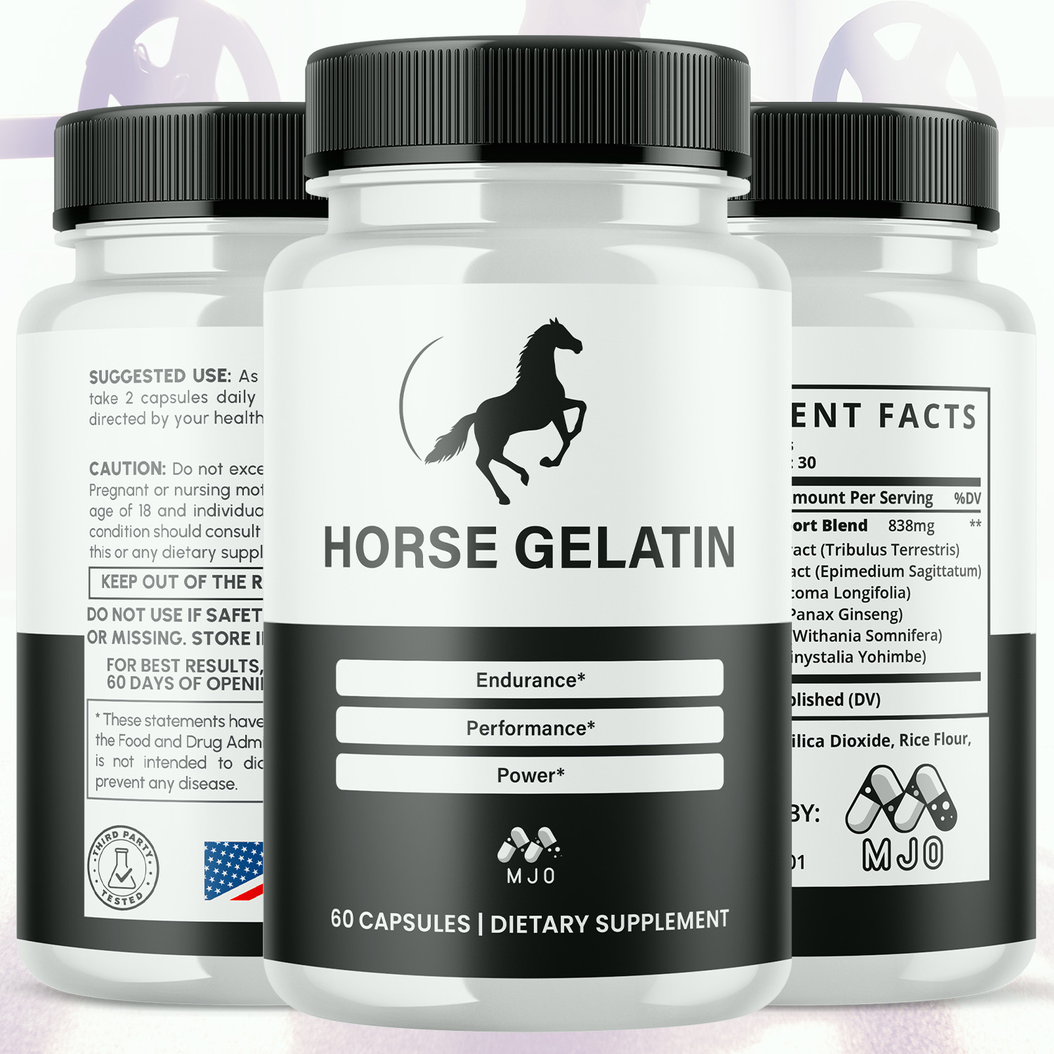 (1 Pack) Horse Gelatin Advanced Male Health Support HorseGelatin 60 Capsules