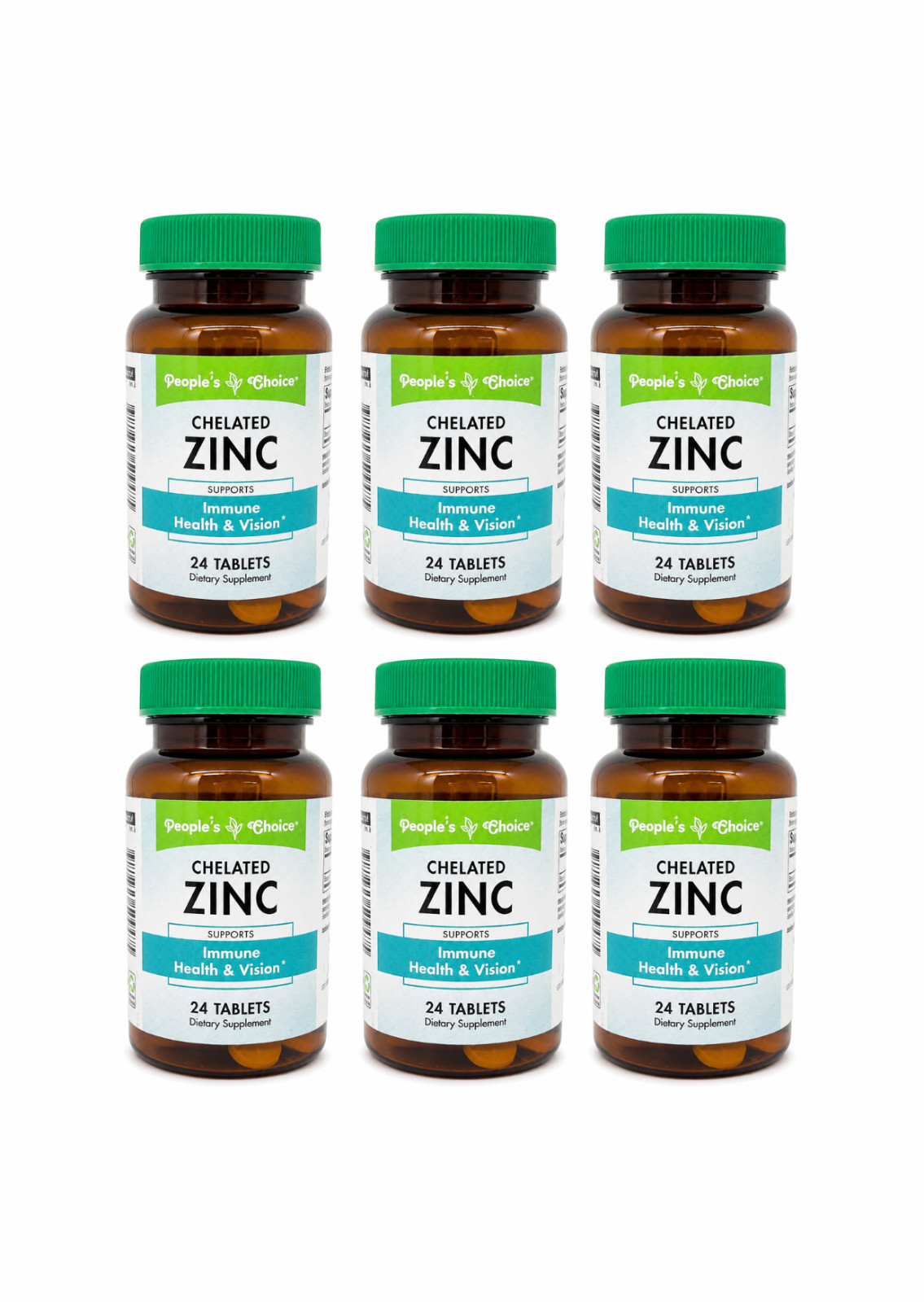 People’s Choice Chelated Zinc 24 Tablets 6 Pack Immune Health & Vision