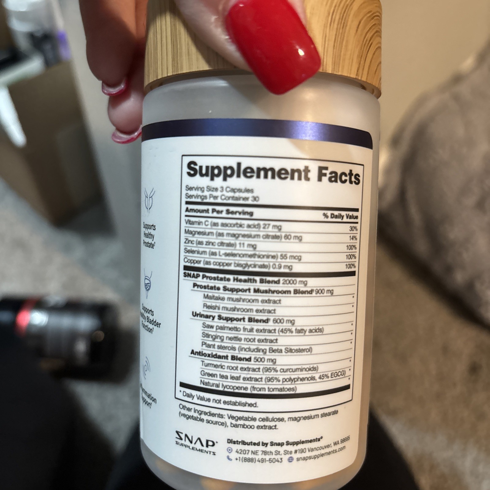SNAP Prostate Health Saw Palmetto Nettle, Turmeric Urinary Bladder Immune Health